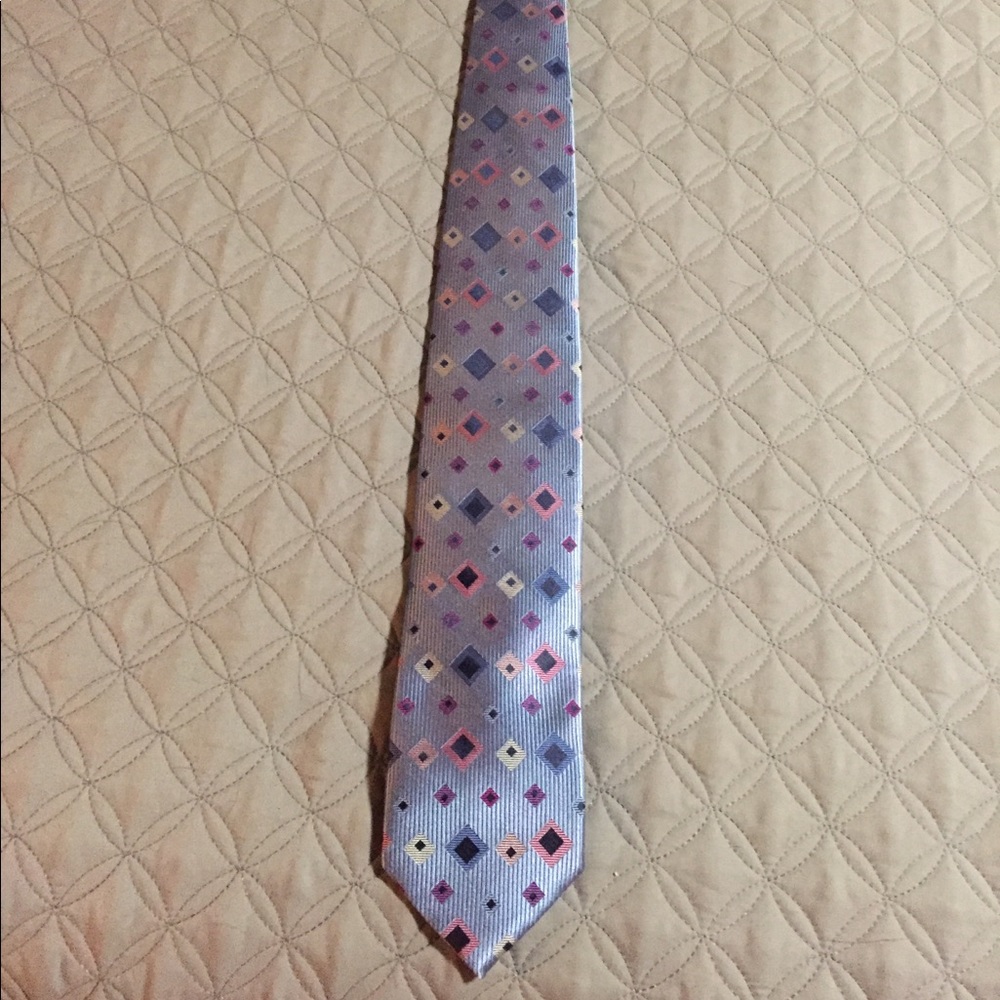 H&B Men’s Silk Ottoman handmade Tie, gray, lavender, peach, blue, etc.Never used